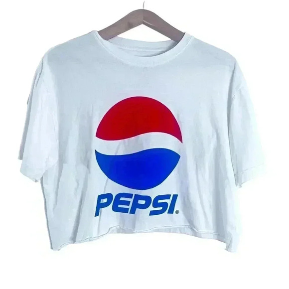Pepsi Tops - Pepsi White Blue Red Crop Top Soda Women's Size L